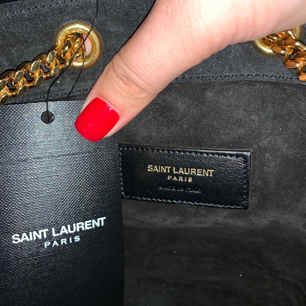 SOLD Saint Laurent Python Suede Bucket Bag - Picture 6 of 8